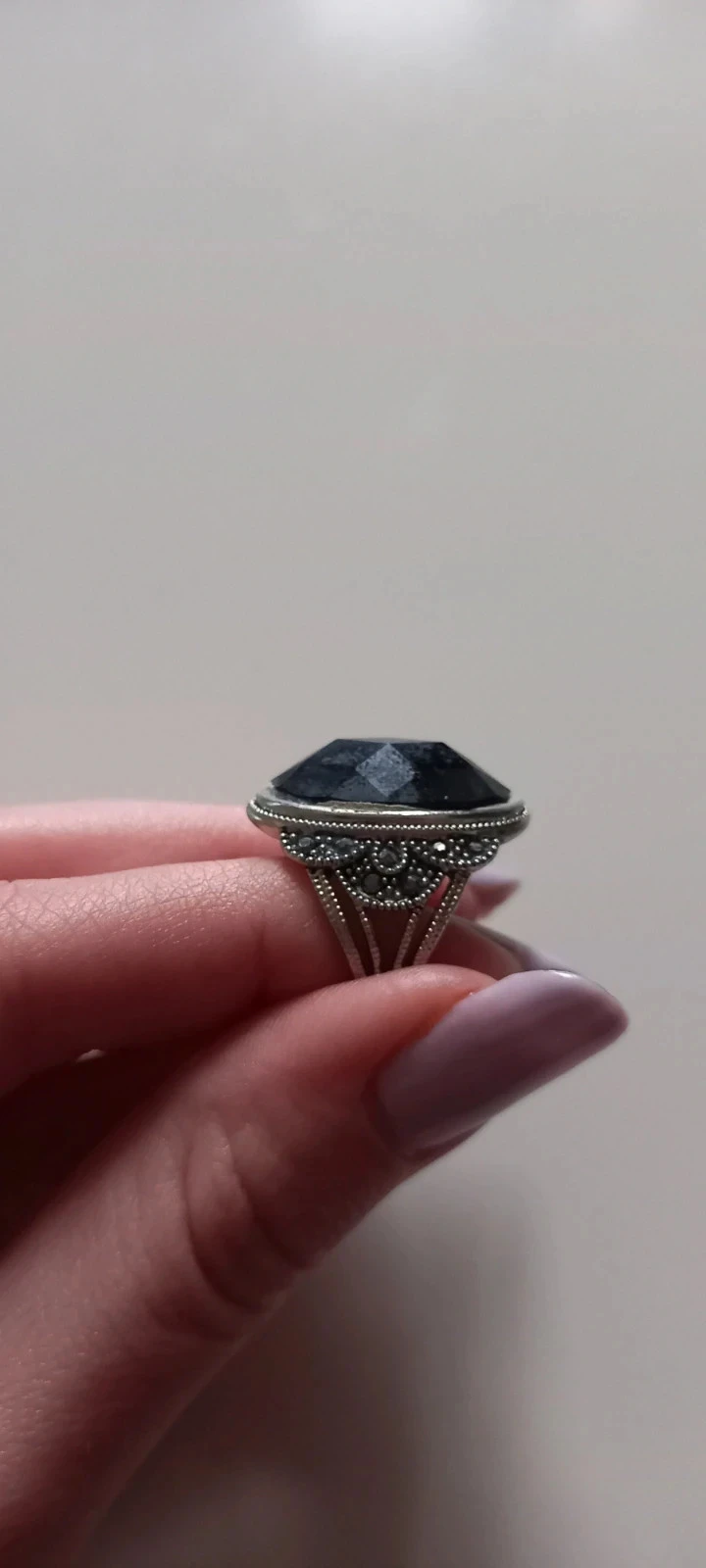 Bague noire et argentée vintage – photo 6